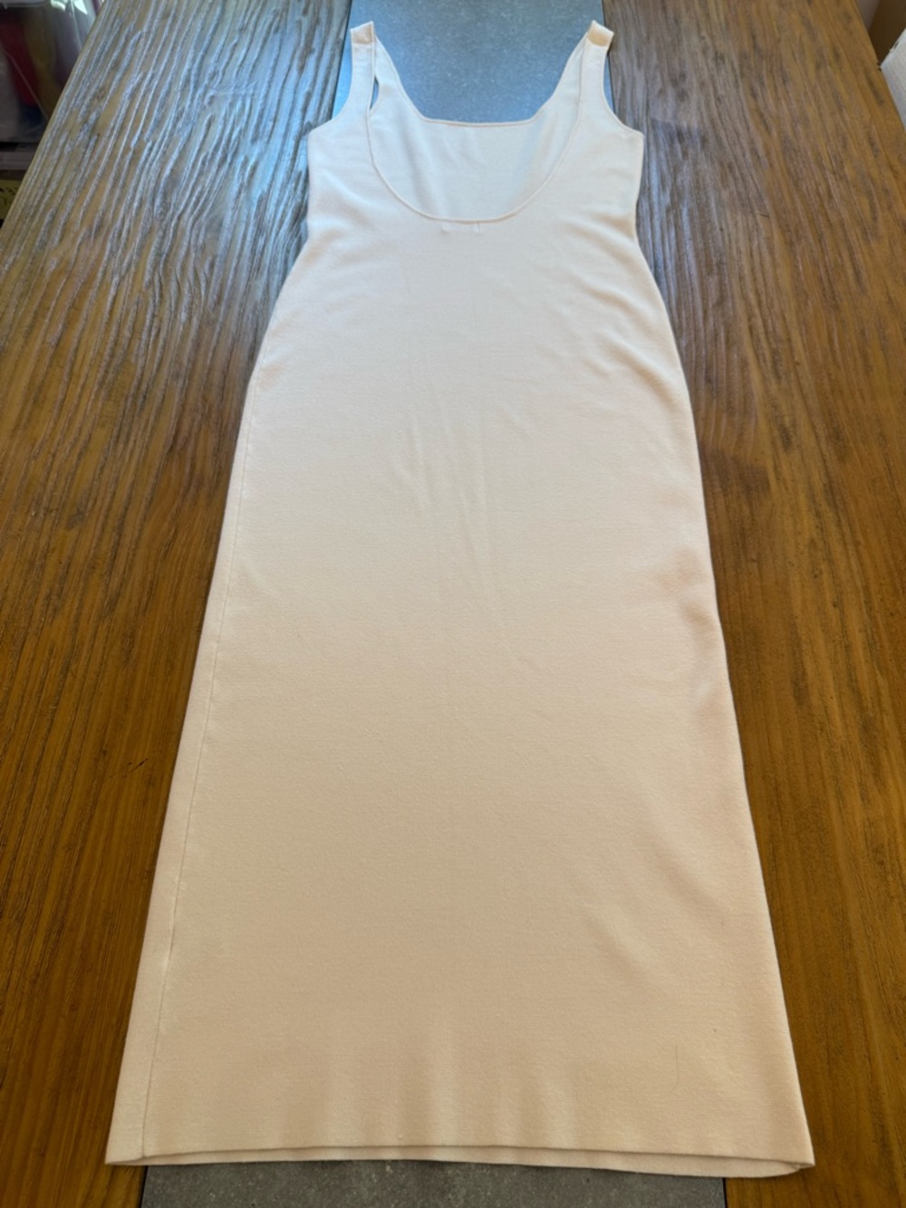 MESHKI Amara Scoop Neck Low Back Knit Maxi Dress Cream Size Medium NWOT - Picture 5 of 13